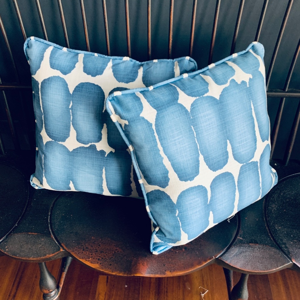 Set of Two (2) Handmade Cotton 16" Throw Pillows with Quality Upholstery Fabric